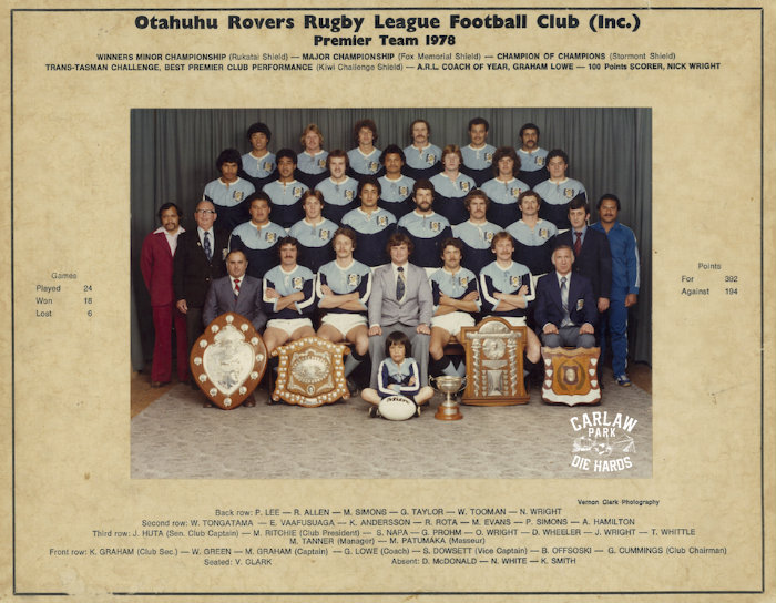 Otahuhu Rovers Rugby League Premier Team 1978
